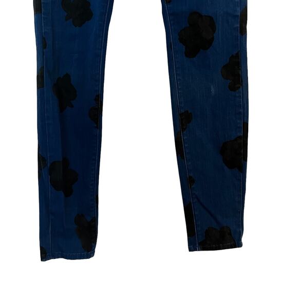 Paige Womens Verdugo Ultra Skinny Jeans Floral Patter Blue 27 - Picture 3 of 10